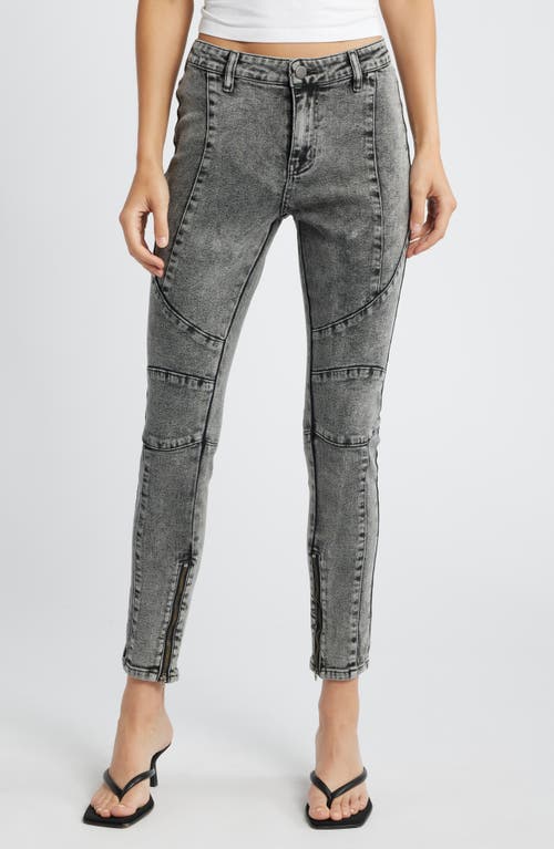 PTCL Moto Mid Rise Skinny Ankle Jeans in Grey 