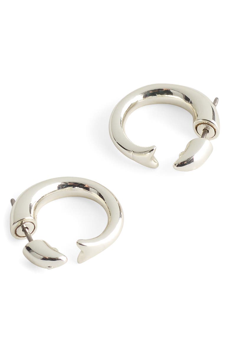 Madewell Fish Split Hoop Earrings, Main, color, Warm Silver
