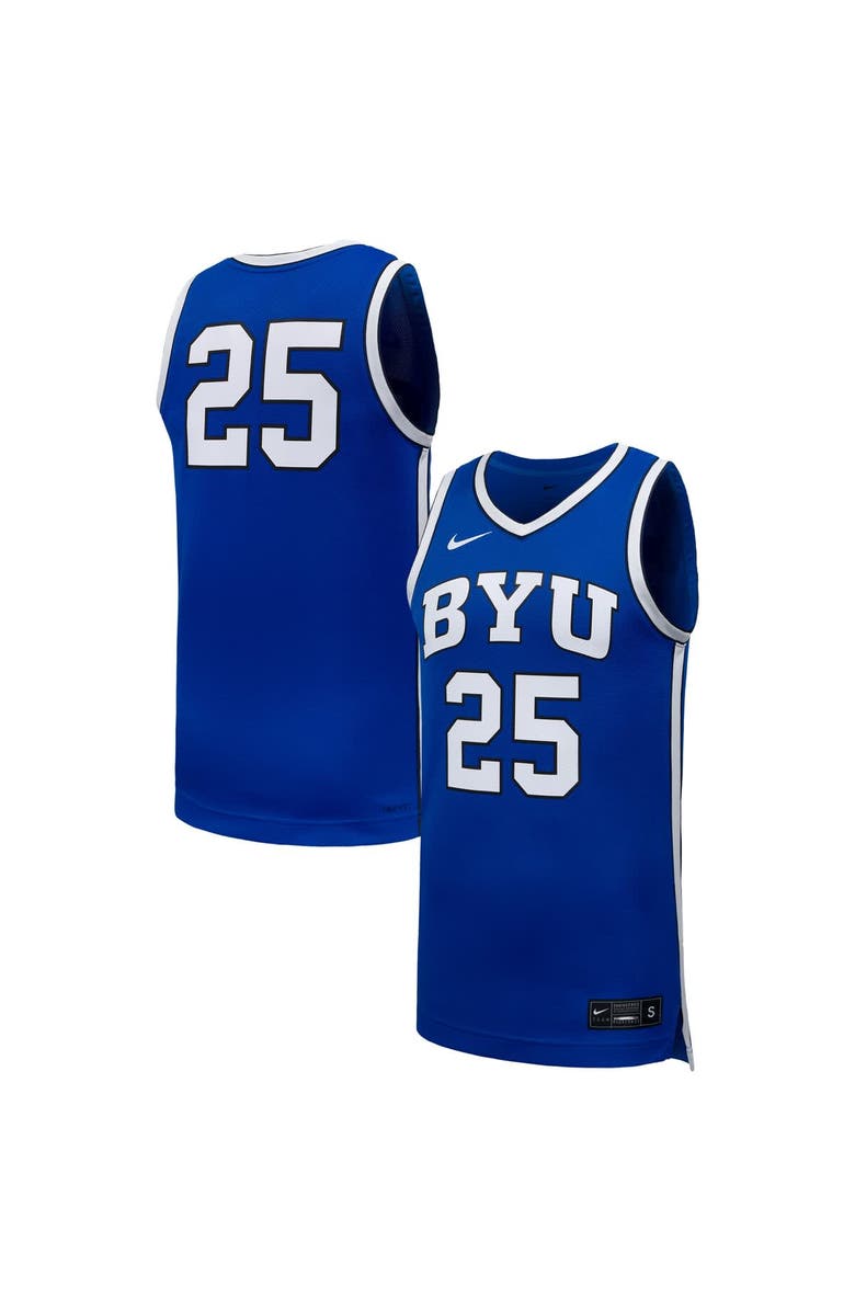 Nike Men's Nike #25 Royal BYU Cougars Replica Basketball Jersey, Main, color, Royal