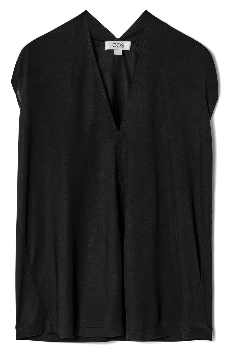 COS Draped V-Neck Sleeveless Top, Alternate, color,