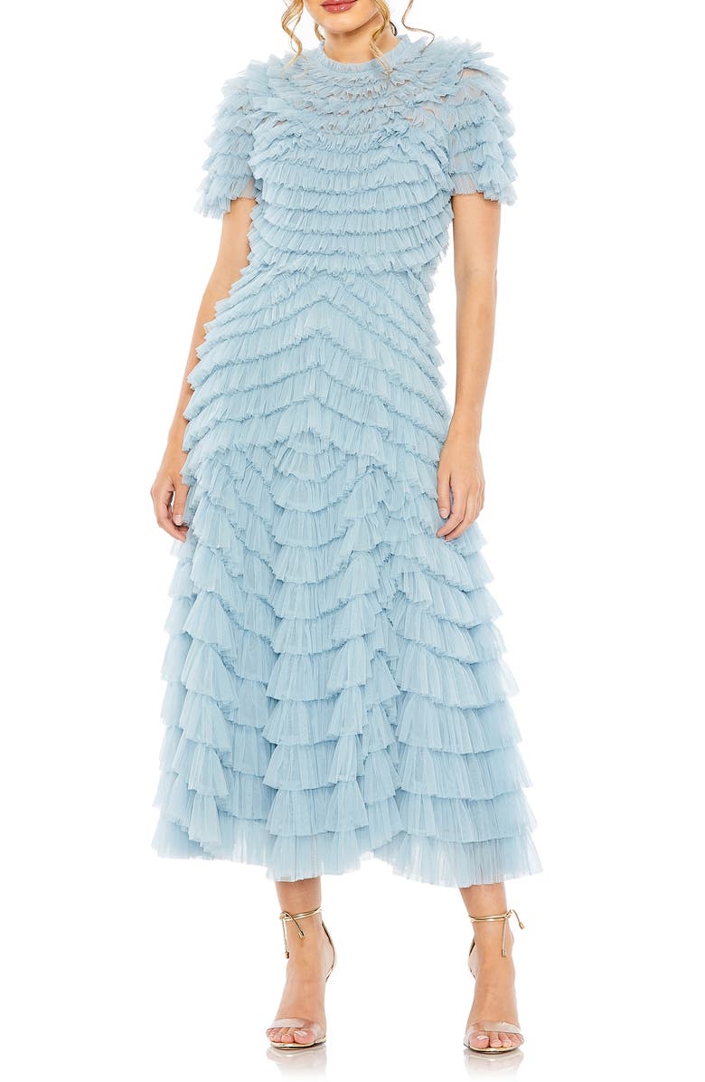 Mac Duggal High Neck Ruffle Gown, Main, color, 