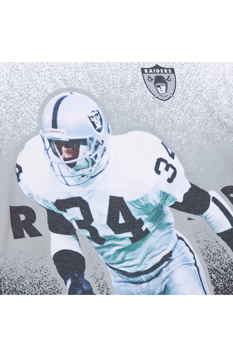 Mitchell & Ness Men's Mitchell & Ness Bo Jackson Gray Los Angeles Raiders Burst Retired Player T-Shirt, Alternate, color, Gray