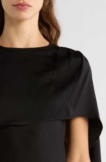 x Sara Walker Elle Capelet Satin Minidress