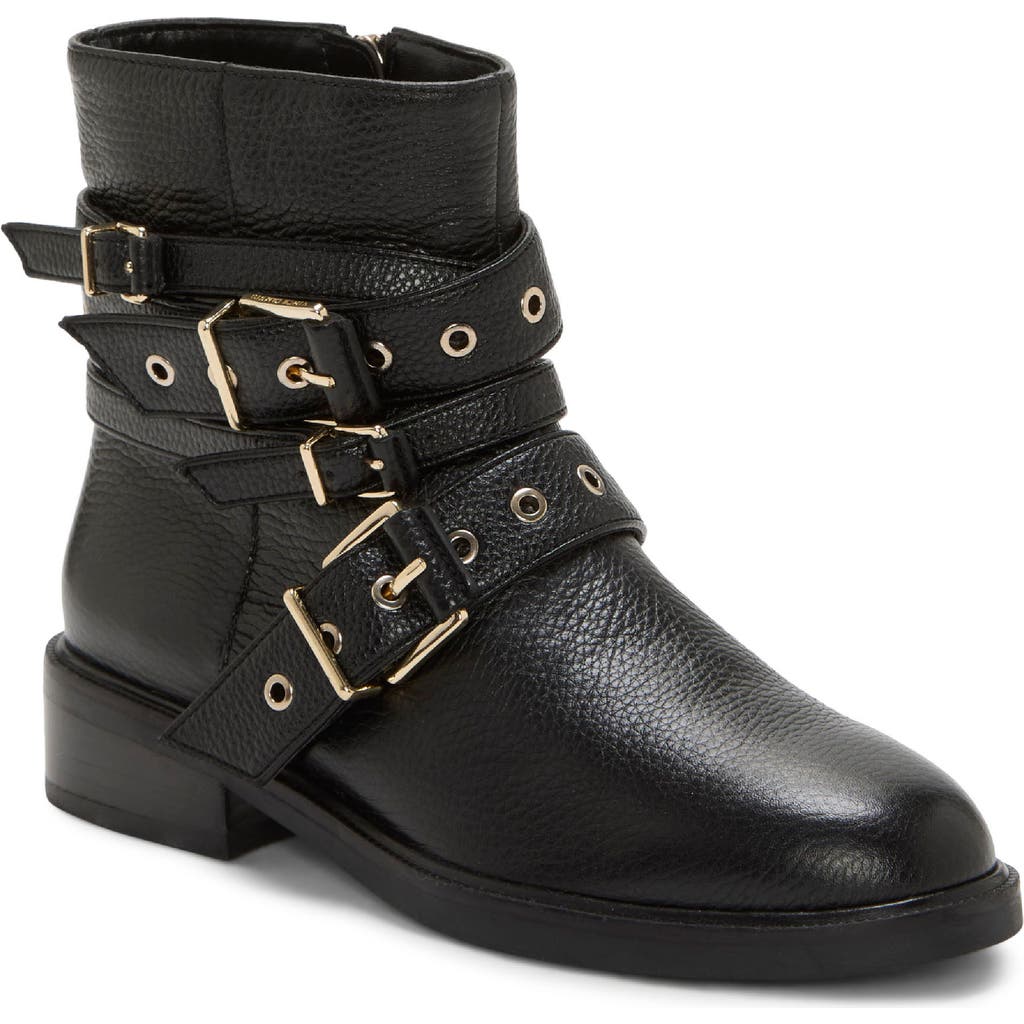 Vince Camuto Arielle Buckle Moto Boot In Black