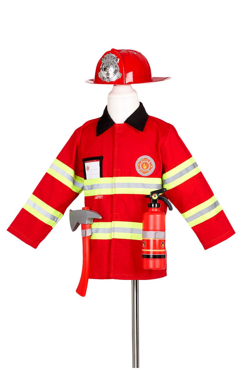 Souza Fireman Costume Set for Children, Includes Accessories, Main, color, Red