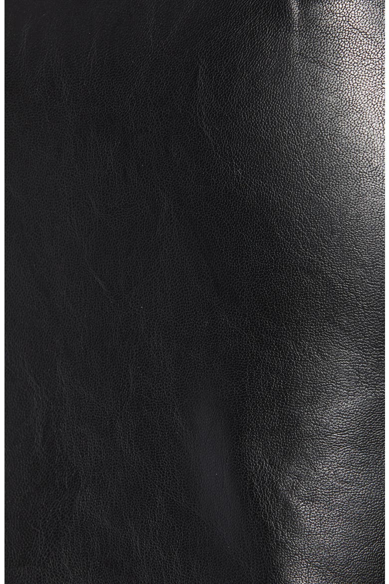 Faux Leather Wrap Miniskirt, Alternate, color, BLACK