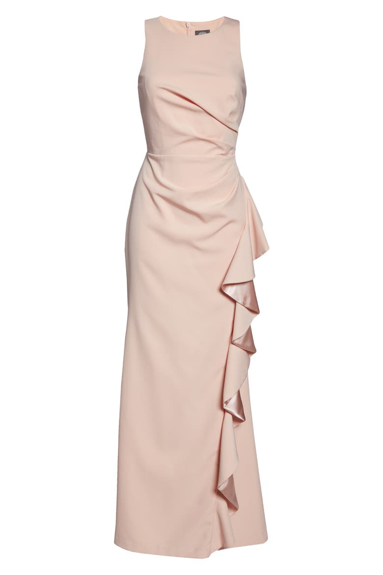 Ruffle Slit Trumpet Gown, Alternate, color, BLUSH