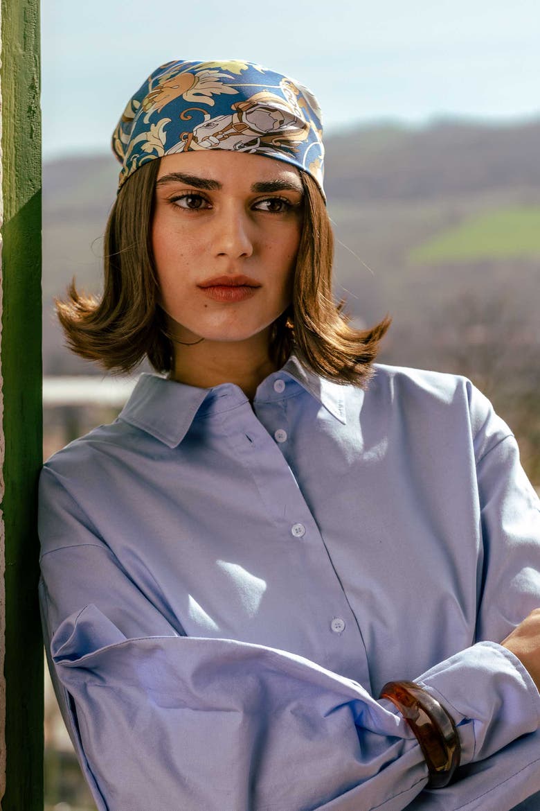 Elena - Silk Bandana, Alternate, color, Midnight Blue