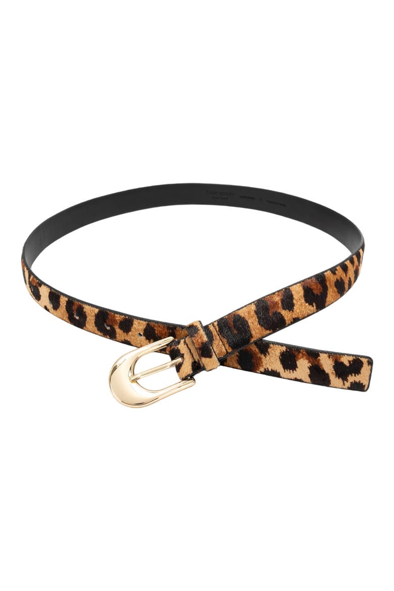 Leopard Calf Hair Slide Belt, Alternate, color, LEOPARD