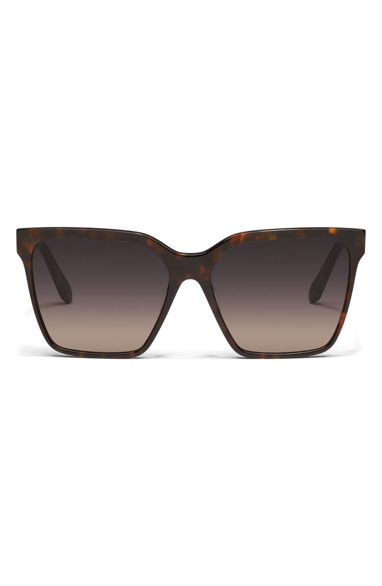 QUAY Level Up Remixed 61mm Gradient Square Sunglasses, Main, color, Neutral Tort/ Smoke Taupe
