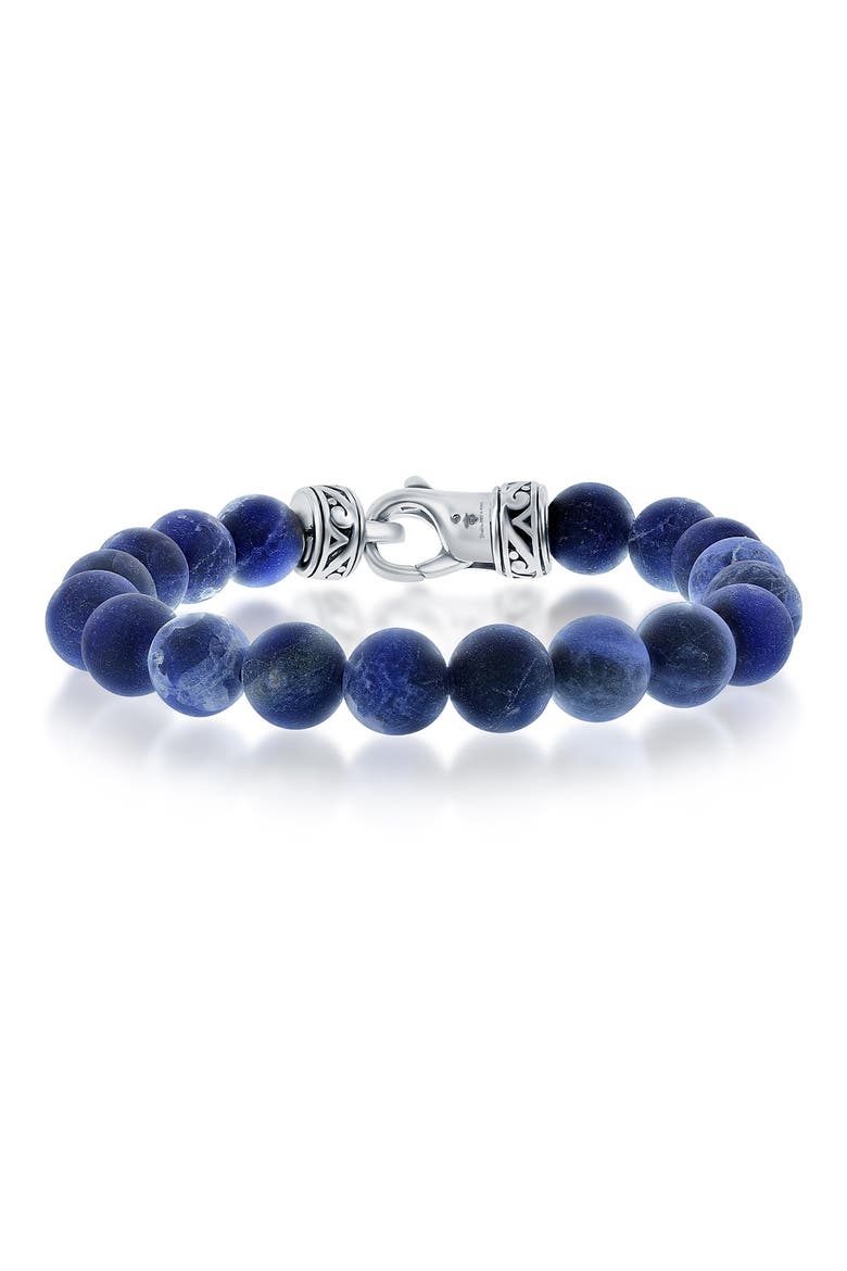 Sodalite Beaded Bracelet, Main, color, BLUE