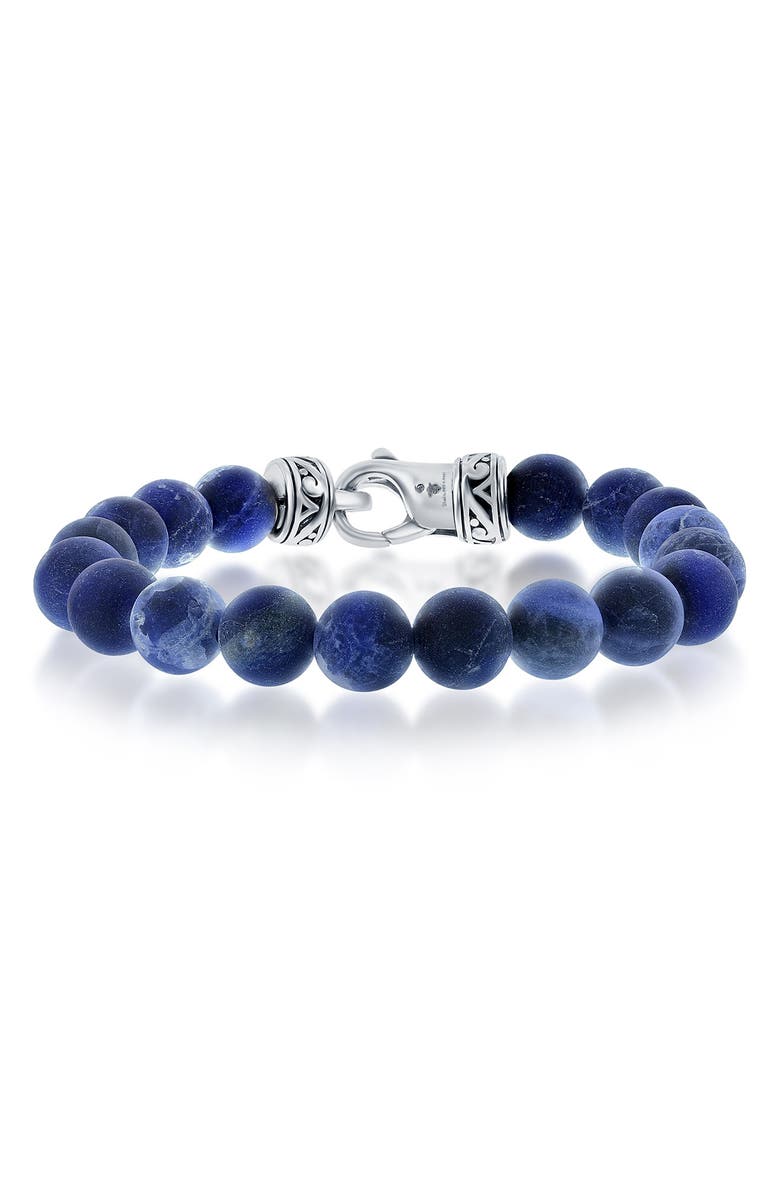 BLACKJACK Sodalite Beaded Bracelet, Main, color, Blue