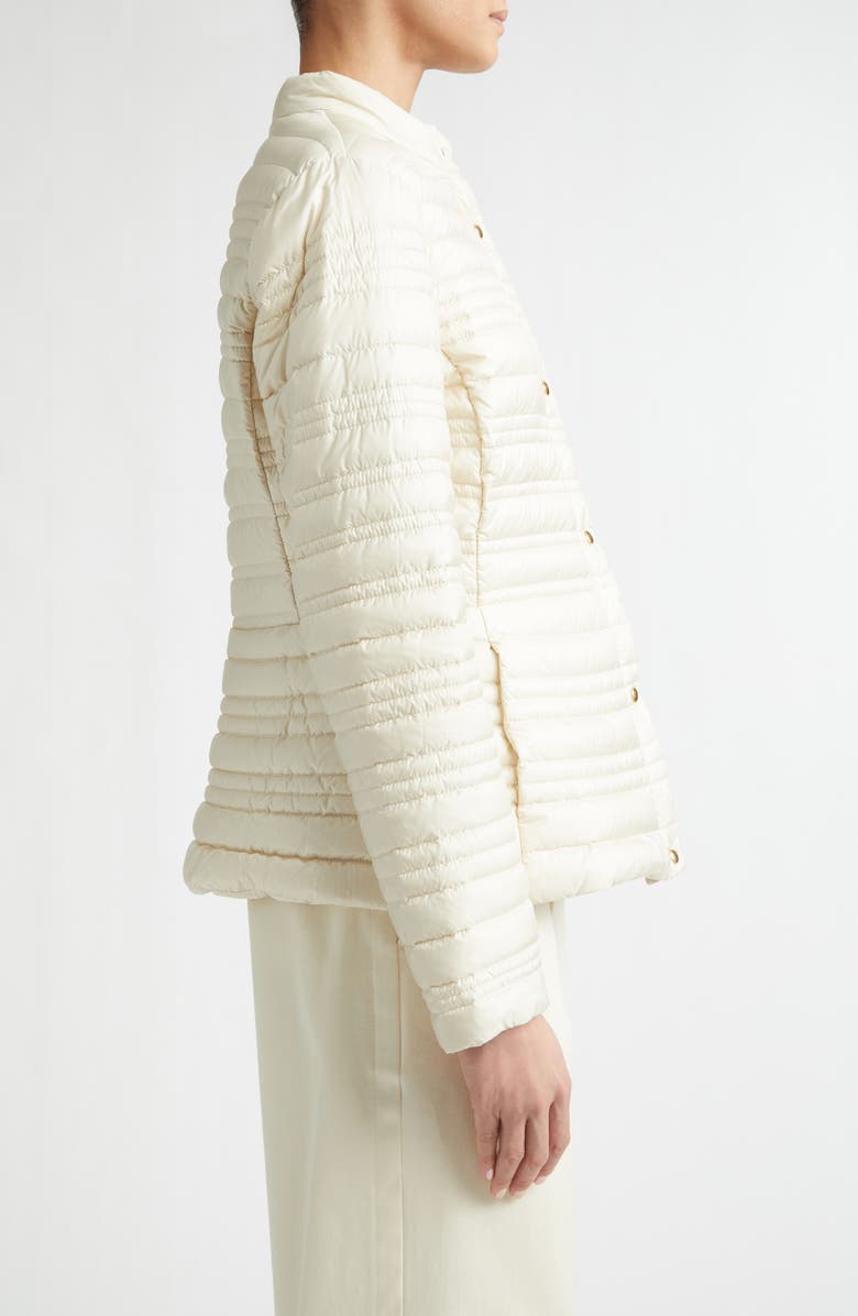 Moncler Cataire Stripe Quilted Down Puffer Jacket, Alternate, color, Neutral