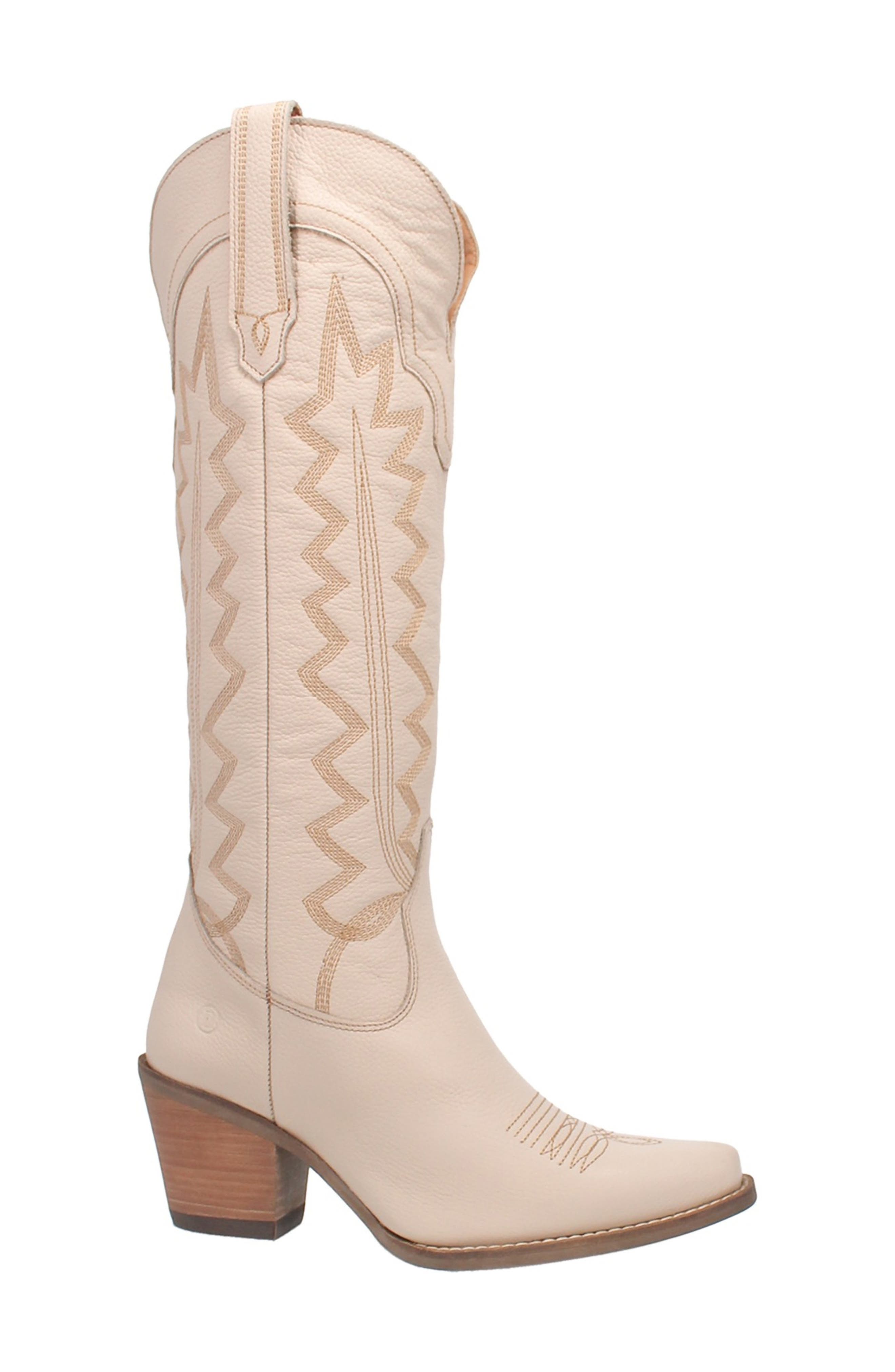 Knee High Western Boot, Alternate, color, SAND