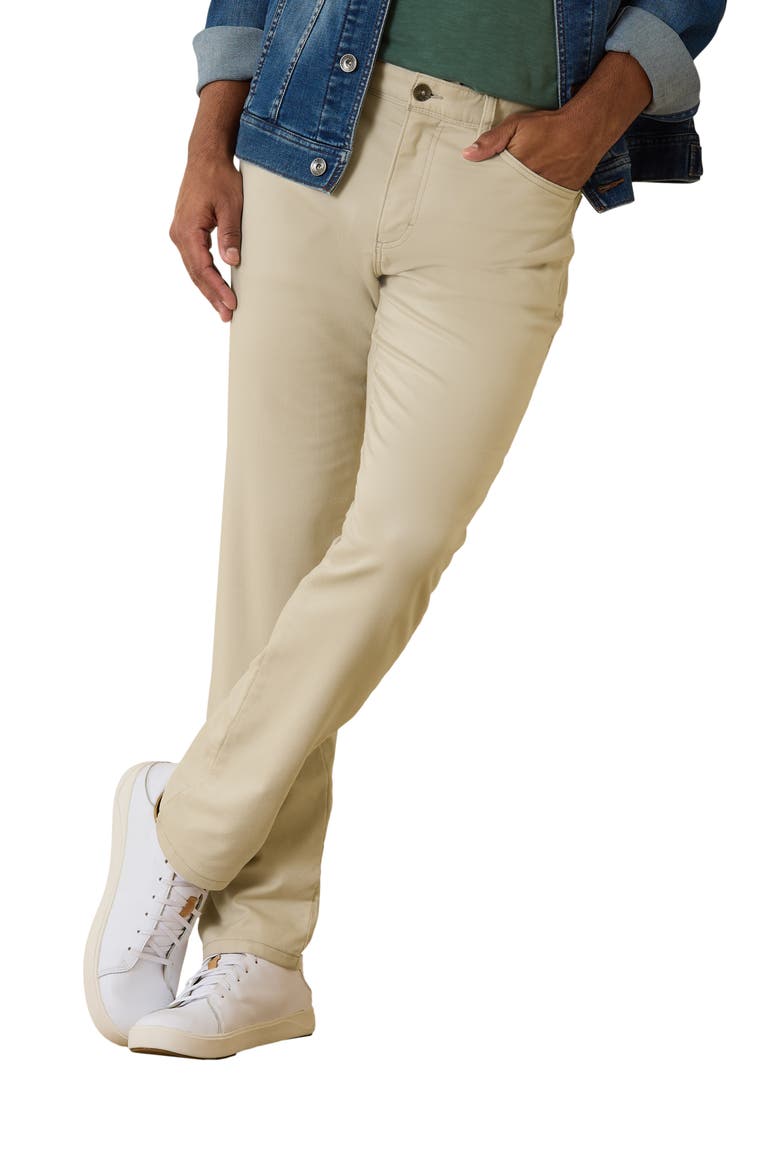 Harbor Point 5-Pocket Cotton Blend Dobby Pants, Alternate, color, KHAKI SANDS