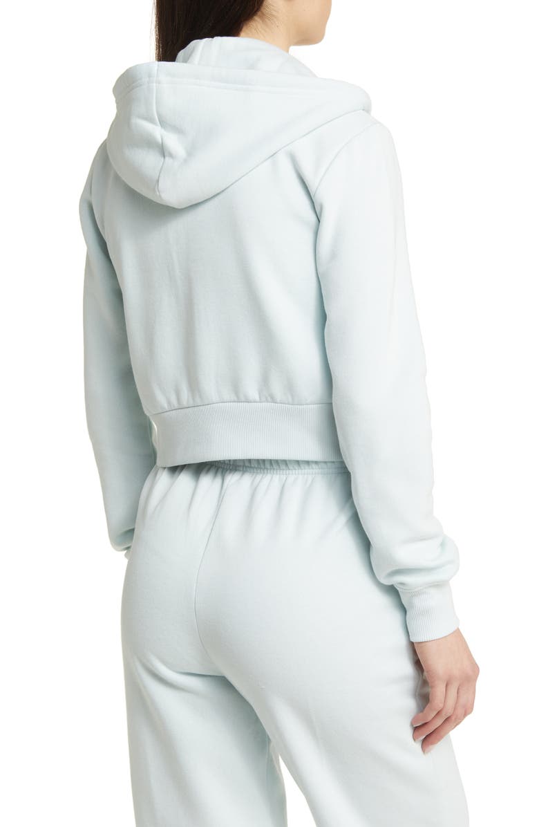 BP. Crop Cotton Blend Zip-Up Hoodie, Alternate, color, Blue Wander