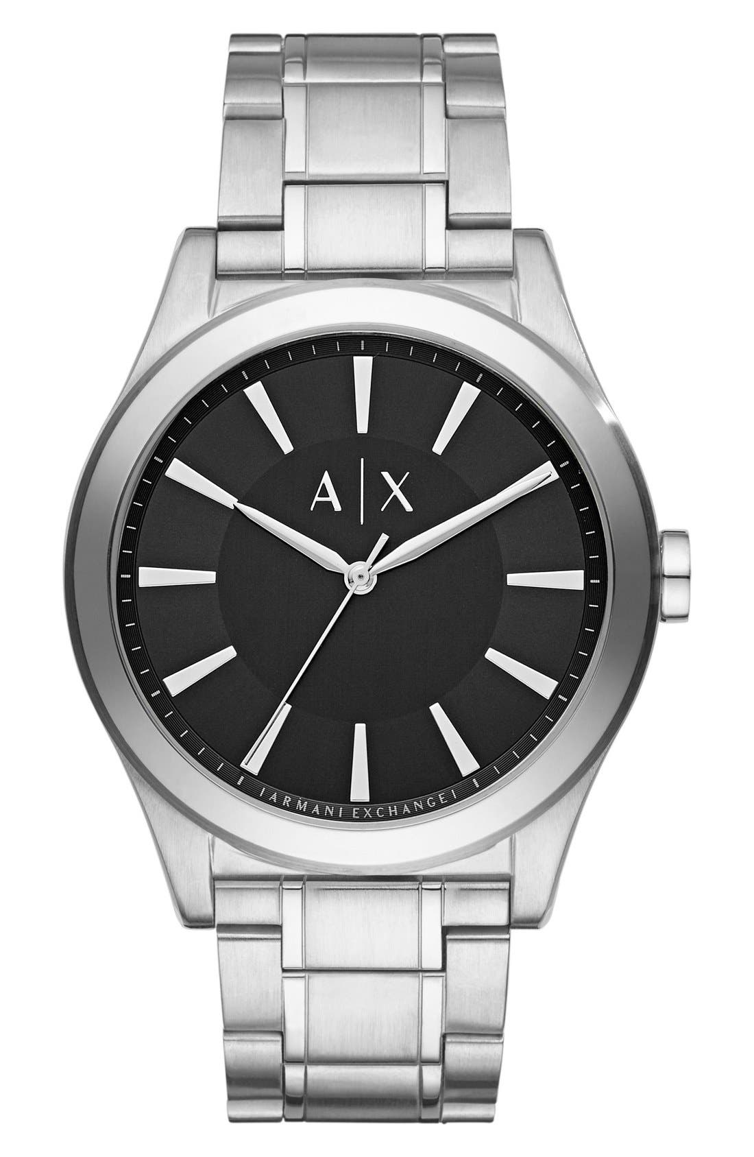 AX Armani Exchange Men's Nico Stainless Steel Black Bracelet Watch, 44mm