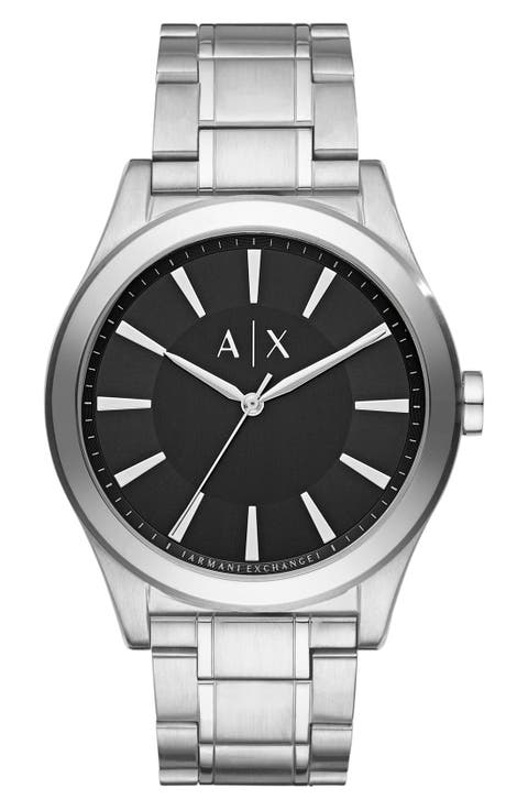 Men's Nico Stainless Steel Black Bracelet Watch, 44mm