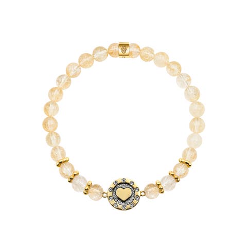 Joyful Heart - Citrine Heart Charm Bracelet