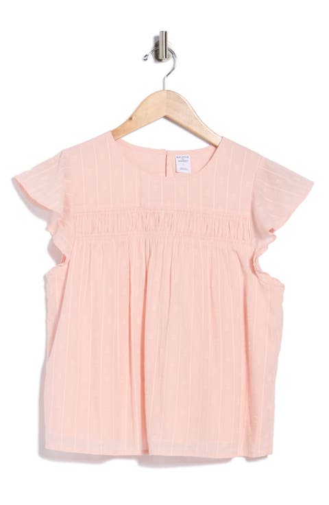 Short Sleeve Dobby Woven Top