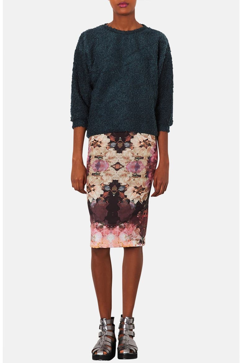 'Bruised Floral' Print Tube Skirt, Alternate, color, PINK MULTI