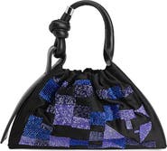behno Tina Mini Ruched Wave Baguette Leather Bag
