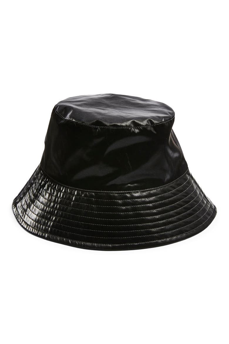 Vinyl Bucket Hat, Main, color, BLACK