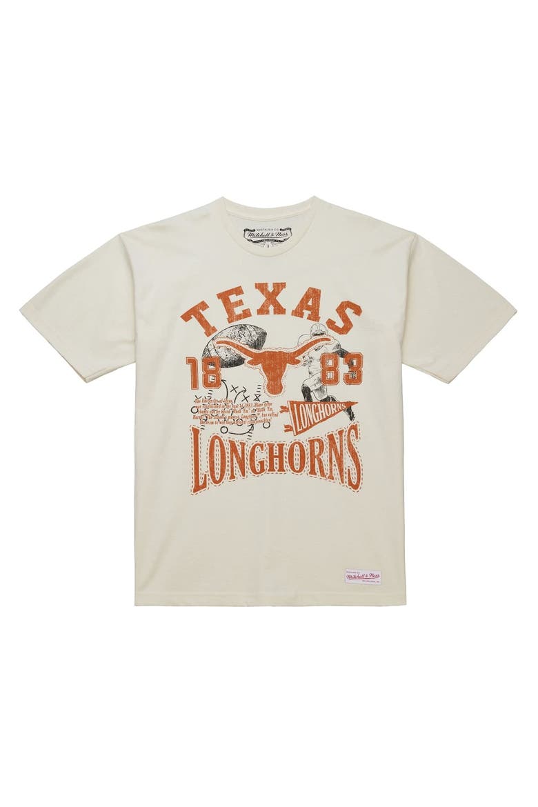 Men's Mitchell & Ness  Cream Texas Longhorns Heritage Scholar T-Shirt, Alternate, color, Cream