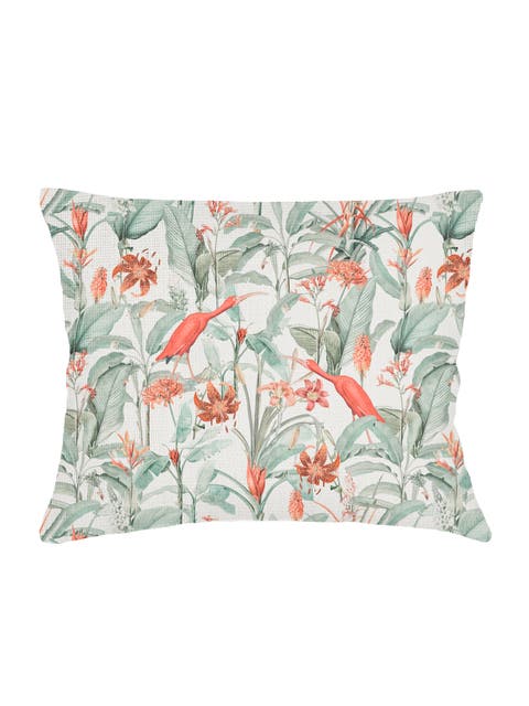 Feathered Tropics Linen Dutch Euro Pillow with Down Insert