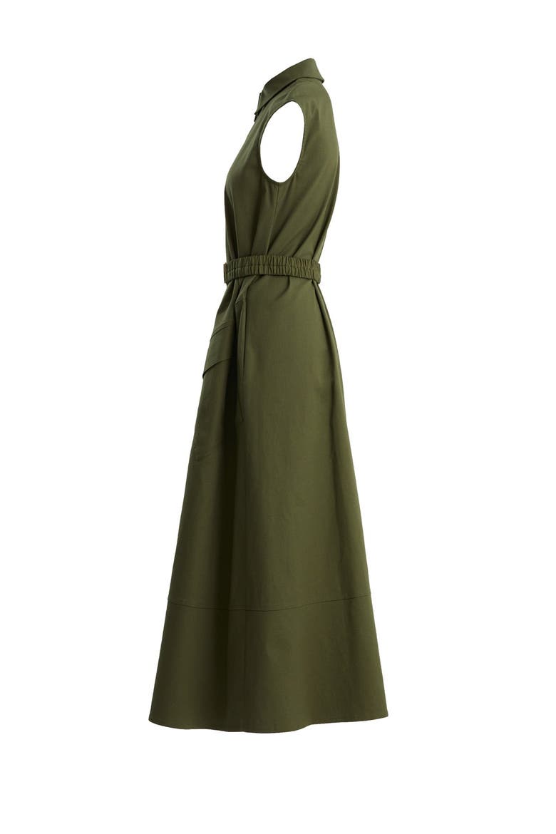Green Sleeveless Shirt Dress, Alternate, color, Green