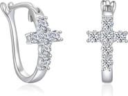 Donatello Gian Sterling Silver Crystal Cross Earrings