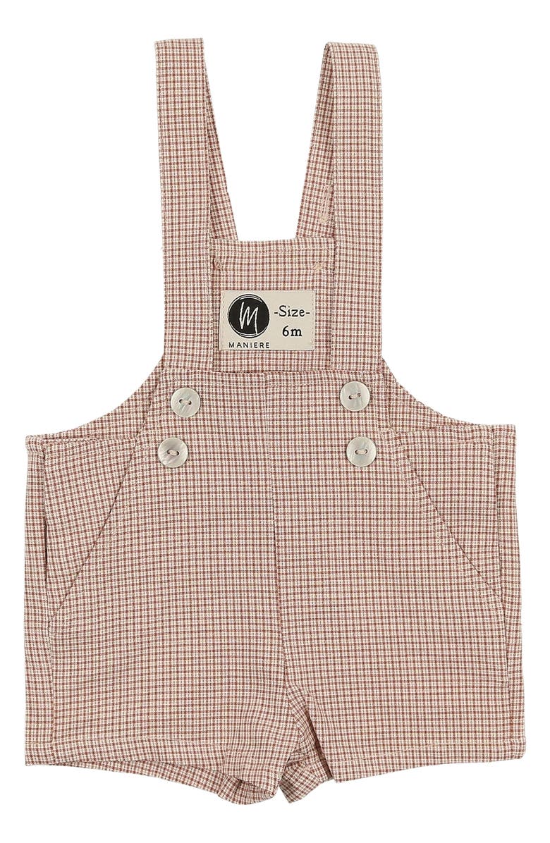 Manière Kids' Check Shortalls, Main, color, Red