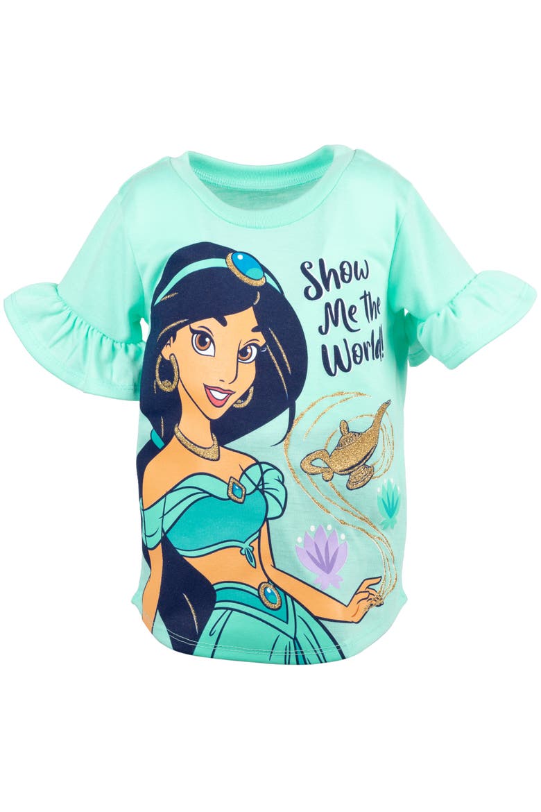 Frozen Queen Elsa 2-Piece T-Shirt and Leggings Set, Alternate, color, Jasmine Aqua Navy