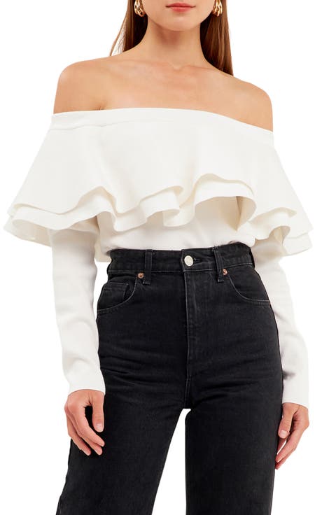 Off the Shoulder Knit Top