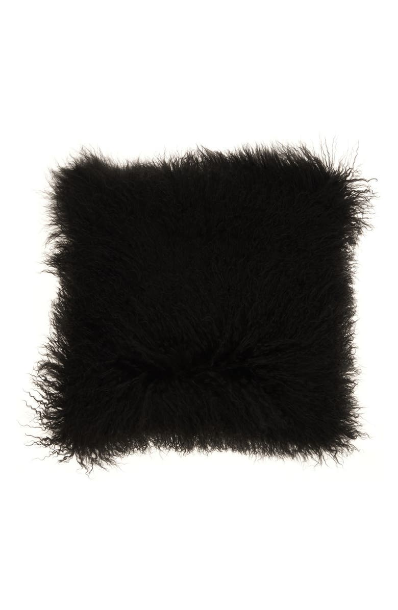 Mina Victory Genuine Tibetan Wool Shearling Pillow, Main, color,
