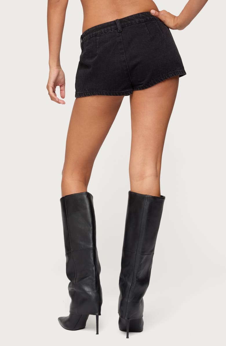 EDIKTED Grommet Stud Belted Shorts, Alternate, color, Black