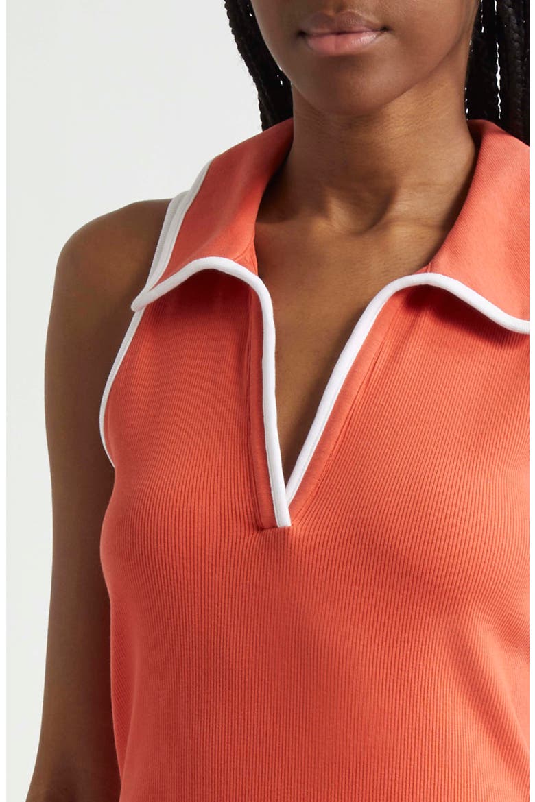 Darien Stretch Cotton Polo Dress, Alternate, color, PERSIMMON