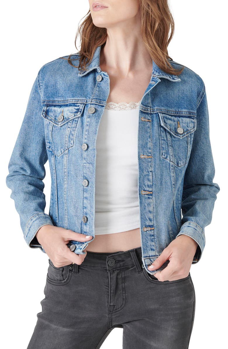 Lucky Brand Tomboy Denim Trucker Jacket, Main, color,