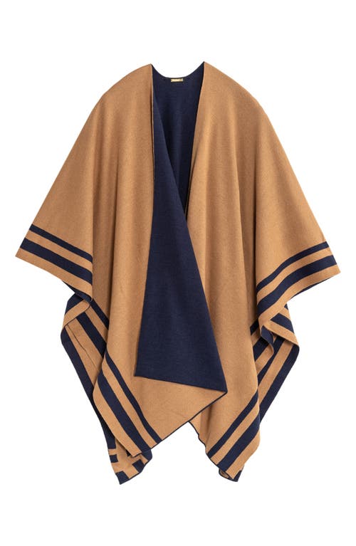 Ralph Lauren Lauren  Jet Setter Reversible Knit Poncho In Brown