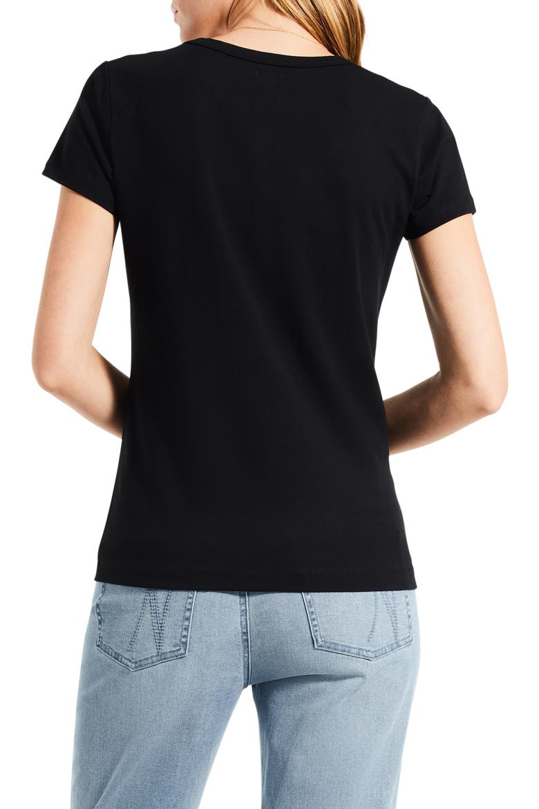 Perfect V-Neck Cotton Blend T-Shirt, Alternate, color, BLACK ONYX