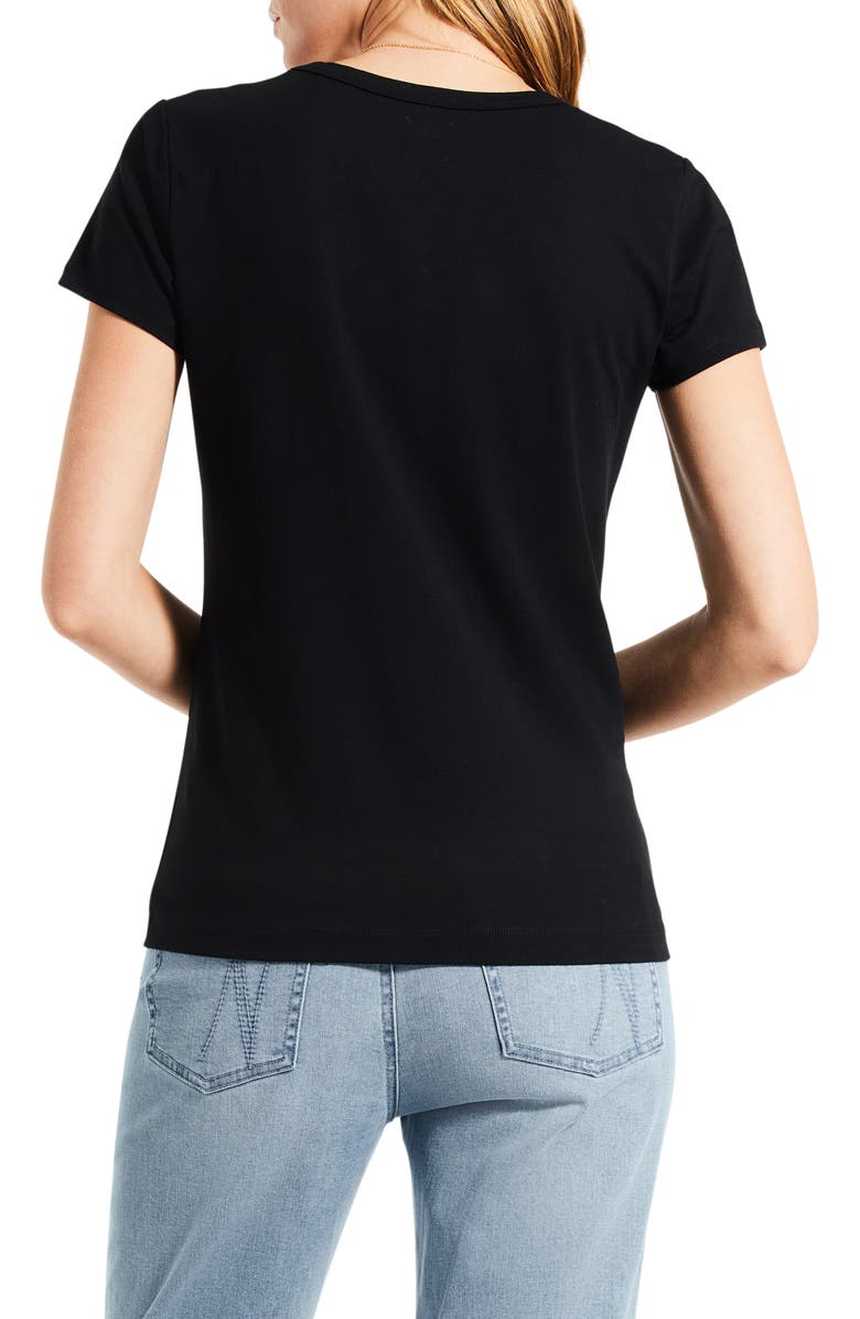 NIC+ZOE Perfect V-Neck Cotton Blend T-Shirt, Alternate, color, Black Onyx
