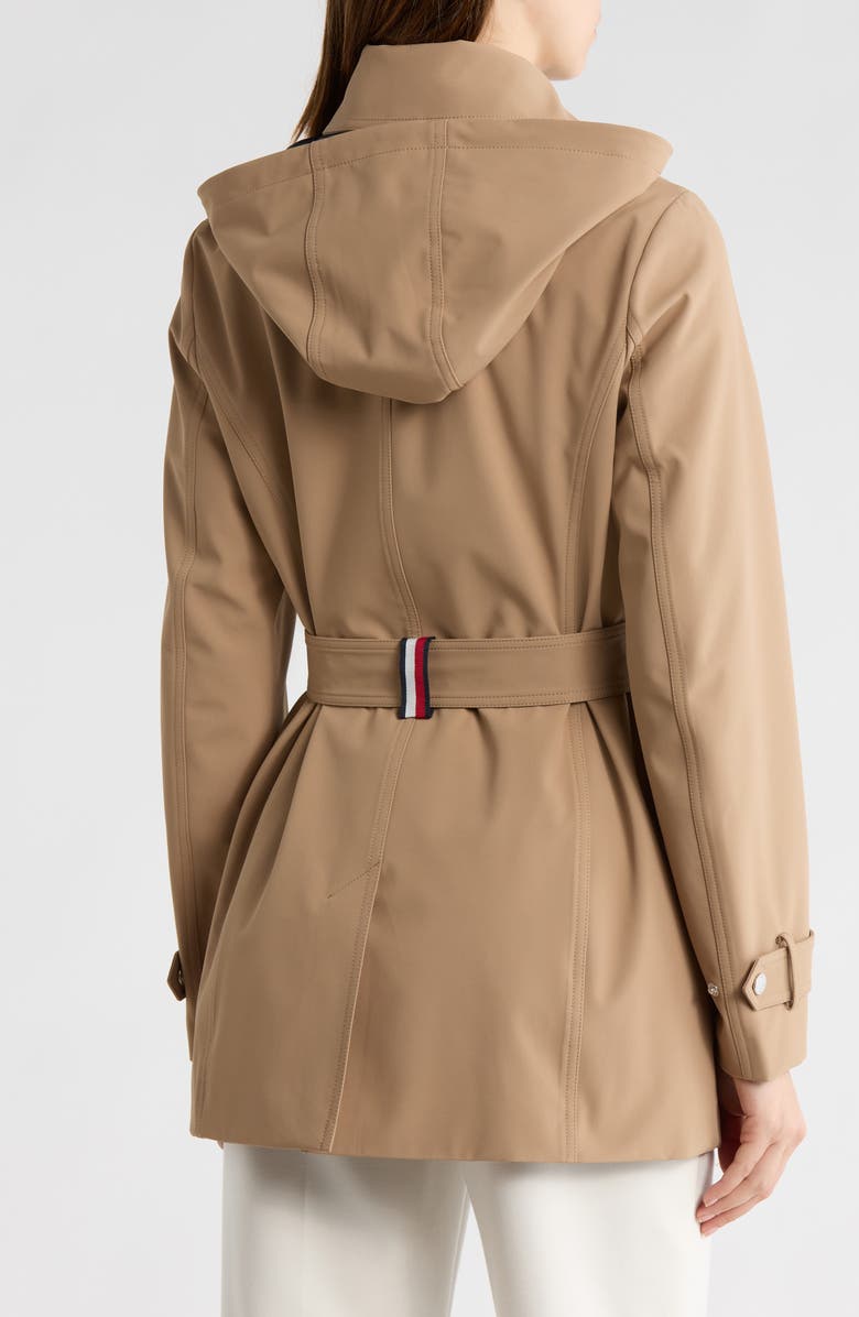 Tommy Hilfiger Water Resistant Belted Trench Coat, Alternate, color, Taupe