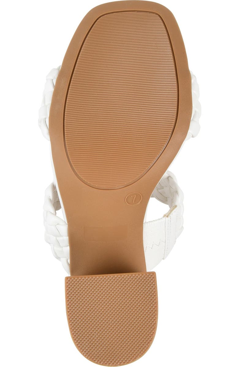 JOURNEE Melissa Woven Strap Block Heel Slide Sandal, Alternate, color, White