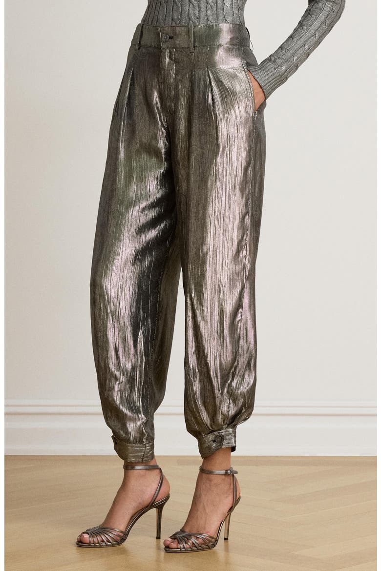 Metallic Crinkle Jogger Pants, Alternate, color, GREY/ MULTI