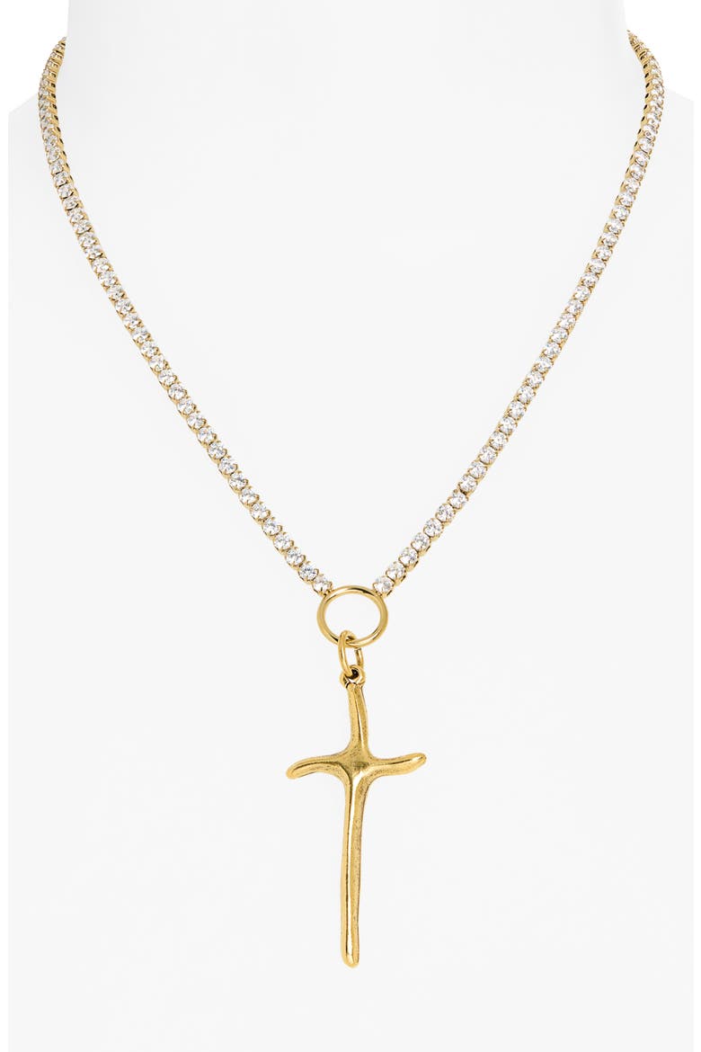 Passion Cross Necklace, Alternate, color, GOLD