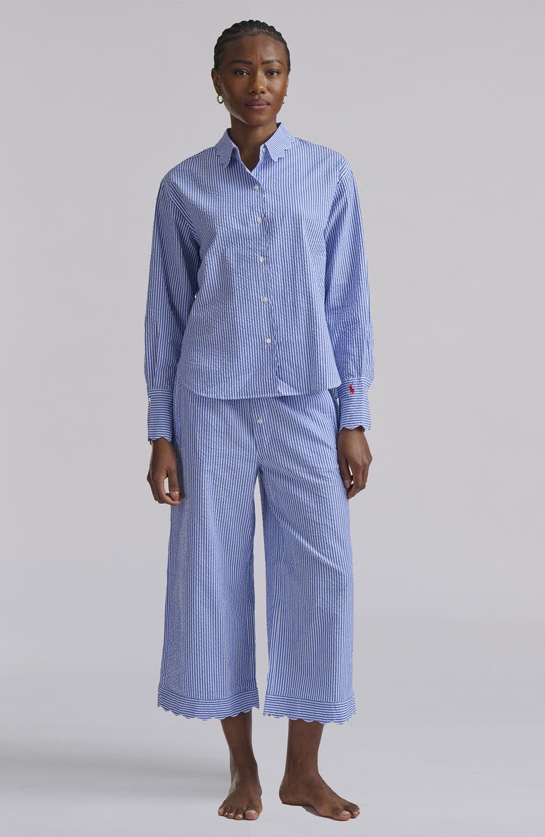 Polo Ralph Lauren Scallop Long Pajamas, Alternate, color, Amparo Blue