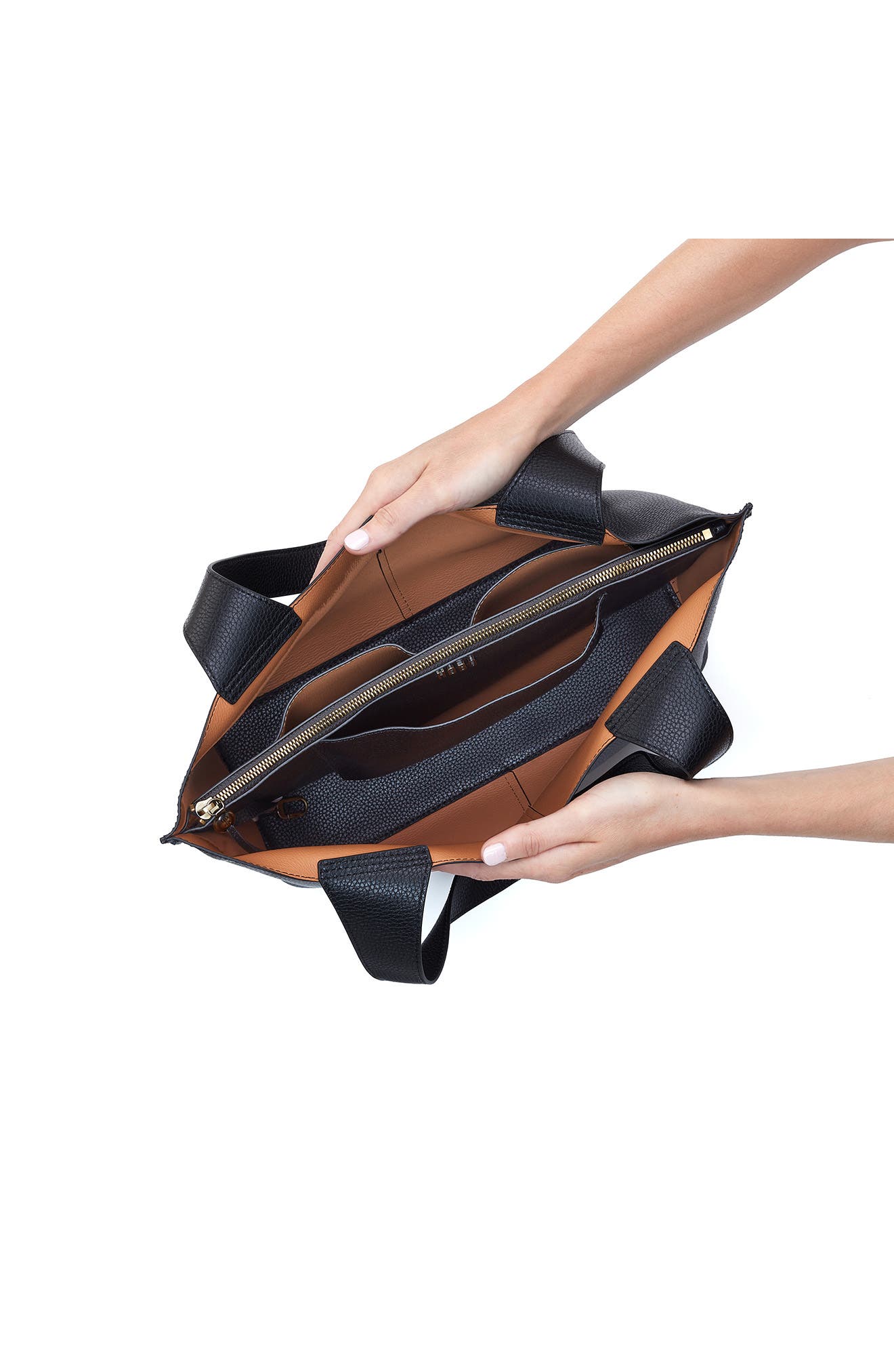 HOBO Vida Leather Tote, Alternate, color, Black Biscuit