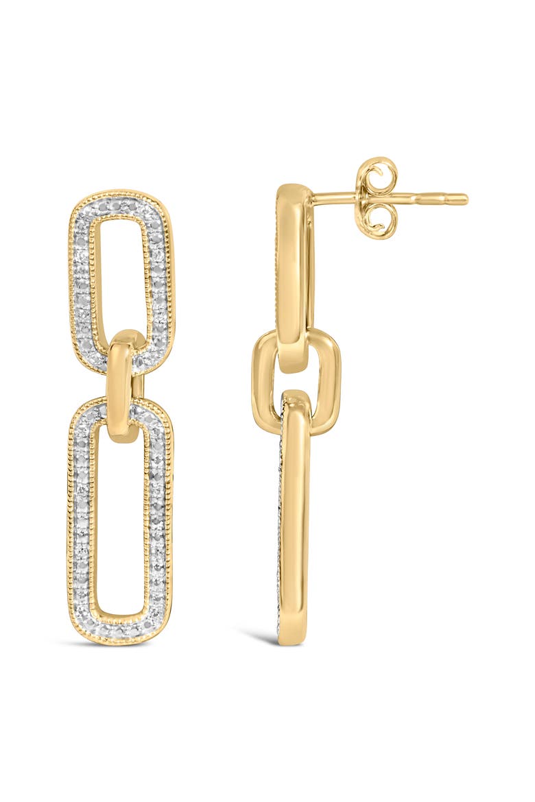 Gold Vermeil 1/10 Cttw Diamond Cttw Bold Paperclip Earring, Alternate, color, Silver