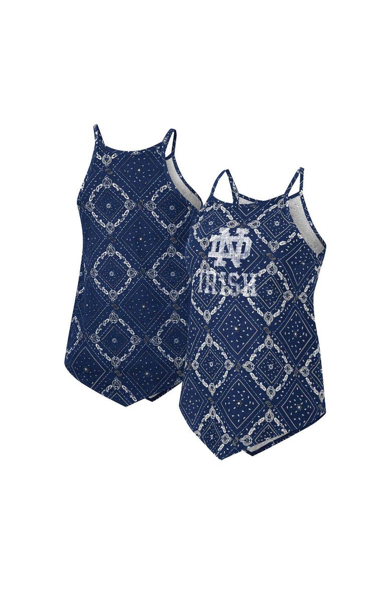 COLOSSEUM X WRANGLER Women's Colosseum x Wrangler Navy Notre Dame Fighting Irish Bandana Tank Top, Main, color, 