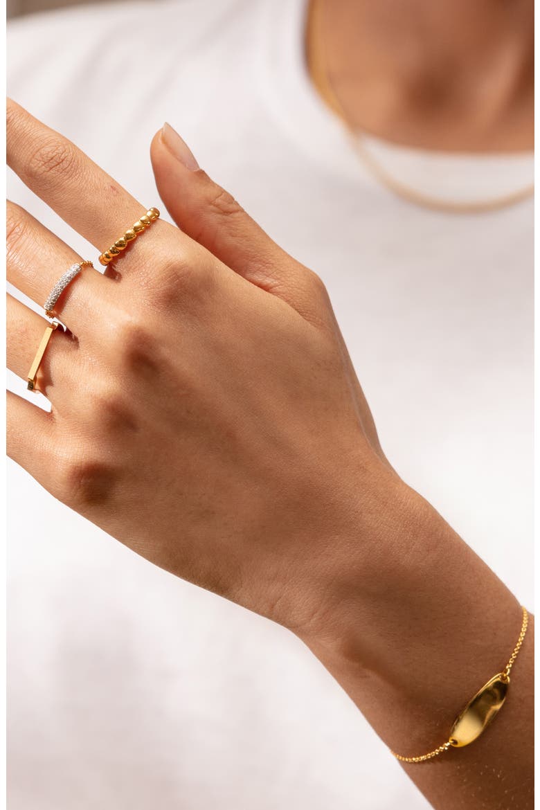 Nura Tiny Oval Plate Bracelet, Alternate, color, YELLOW GOLD
